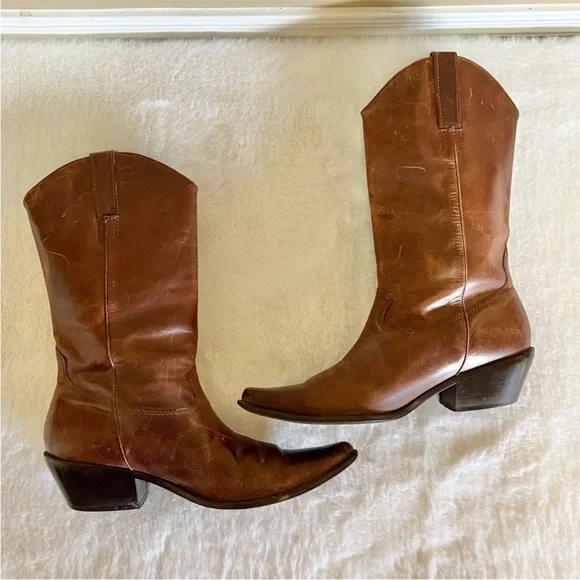 Naturalizer Phoenix Leather Western Cowboy/Cowgirl Boho Boots, 9 - Picture 4 of 13